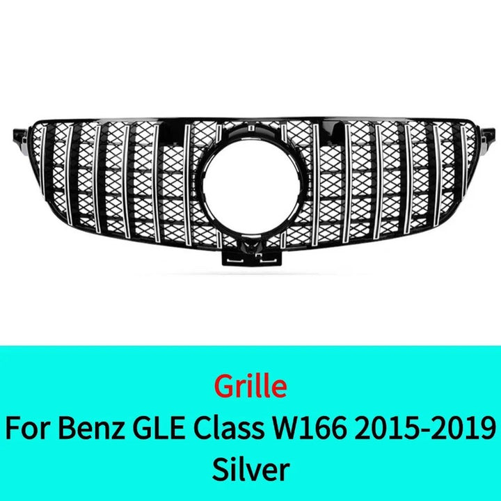 Car Craft Compatible With Mercedes Benz Gle W166 2016-2019 Upgrade Front Bumper Amg Show Grill Amg Silver Gc CC-9604