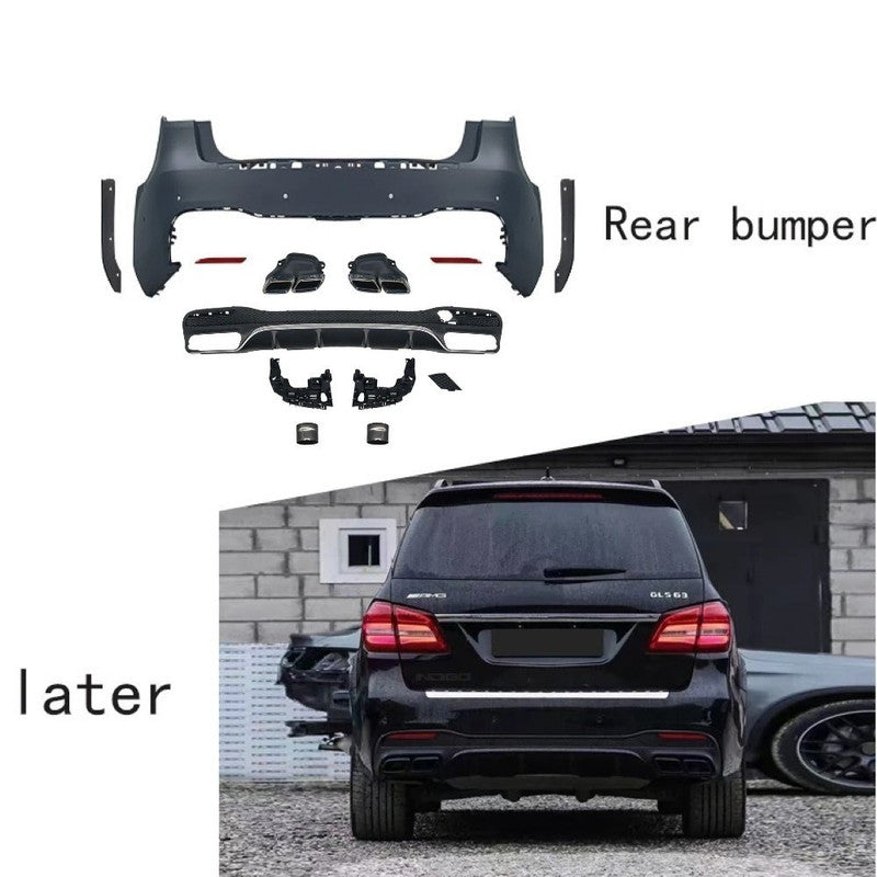 Car Craft Compatible With Mercedes Benz Gls W166 X166 2016-2019 Front Rear Bumper Upgrade Convert To Amg Gls63 Amg Bumper Bodykit X166-008