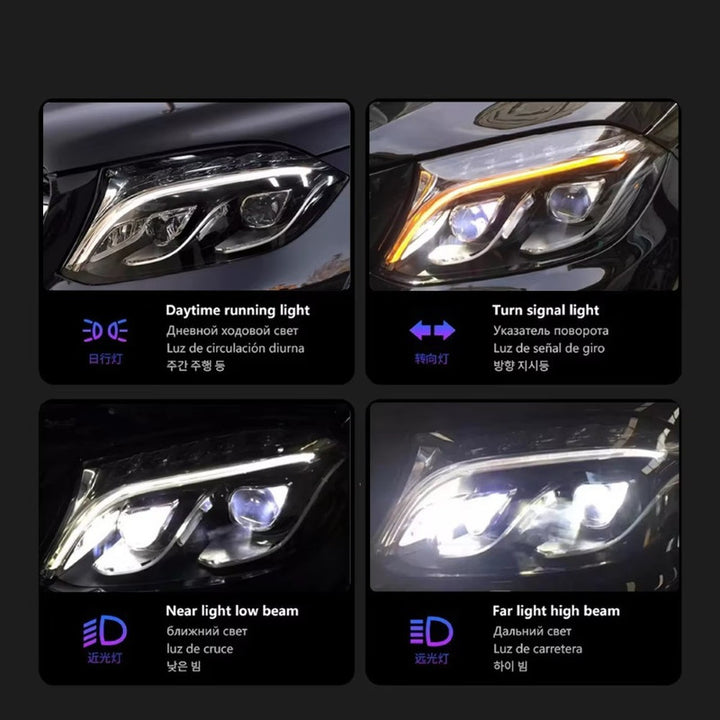 Car Craft Compatible With Mercedes Benz Ml W166 2012-2015 Car Front Upgraded Head Light Lamp Xenon Headlight Retrofit Upgrade Modified Led Drl Hid Maybach Style W166-011 Gc