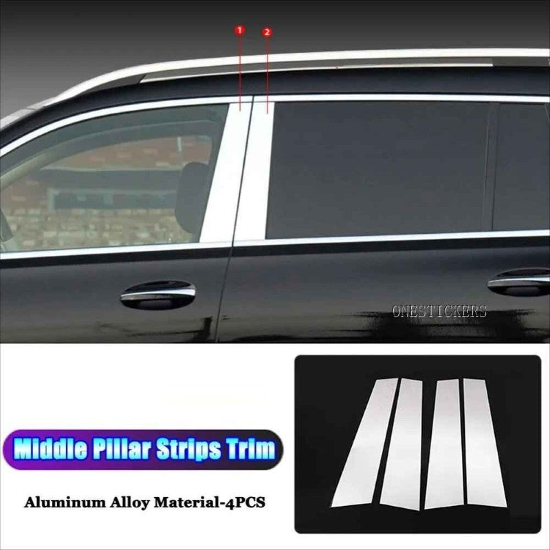 Car Craft Compatible With Mercedes Benz Gl Gls W166 X166 2012-2019 Side Window Door Piller Chrome Strip Garnish Trim CC-9959