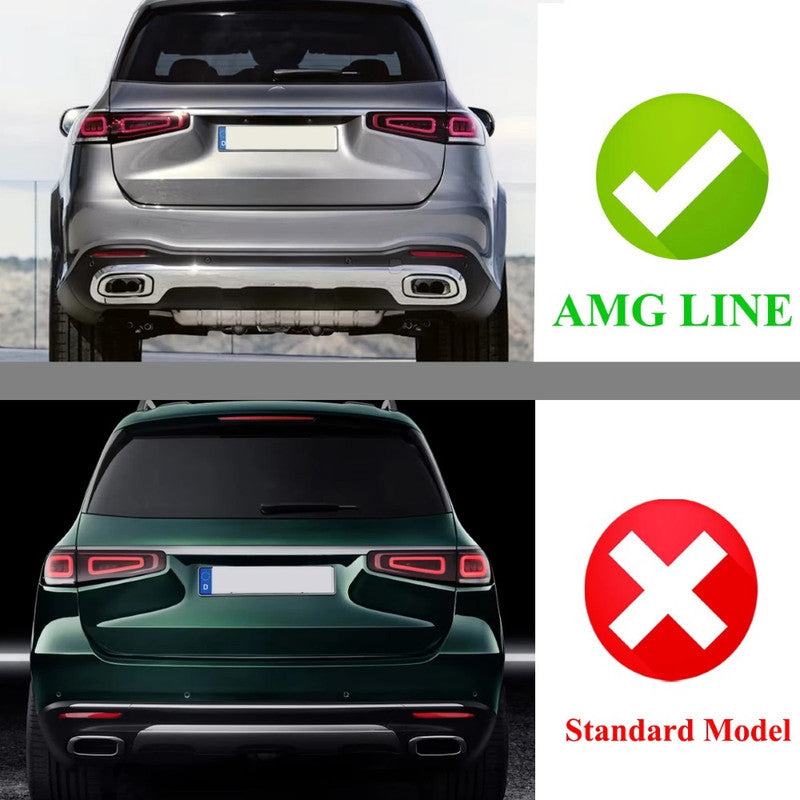 Car Craft Compatible With Mercedes Benz Gls Gle W167 X167 2019-2025 Amg Exhaust Tip Pipe Dual Round Black Gc W167-016 - CAR CRAFT INDIA