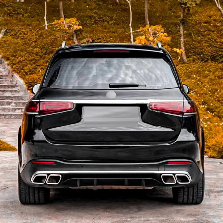 Car Craft Compatible With Mercedes Benz Gls W167 X167 2019-2025 Amg Rear Bumper Upgrade Convert To E63 Amg After Rear Lip Diffuser Silver With Hole Gc X167-005 - CAR CRAFT INDIA