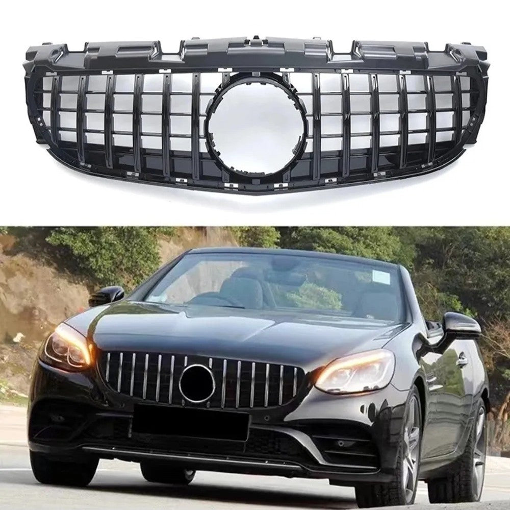 Car Craft Compatible With Mercedes Benz Slc W172 2016-2016 Front Bumper Show Grill Amg Gt Gtr Black