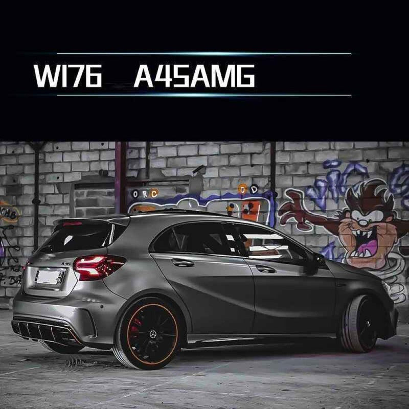 Car Craft Compatible With Mercedes Benz A Class W176 2012-2016 Rear Bumper Upgrade Convert To Amg Amg45 After Rear Lip Diffuser Red W176-010