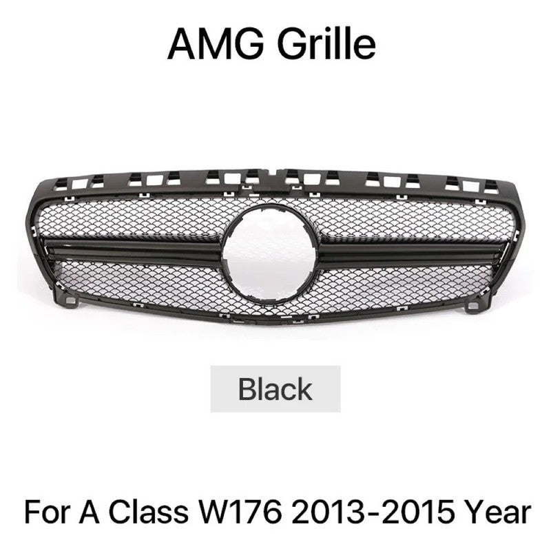 Car Craft Compatible With Mercedes Benz A Class W176 2012-2016 Front Bumper Amg Show Grill Amg Black GC