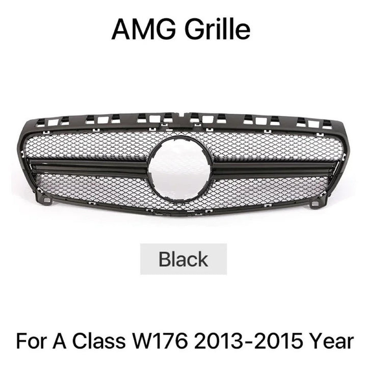 Car Craft Compatible With Mercedes Benz A Class W176 2012-2016 Front Bumper Amg Show Grill Amg Black GC