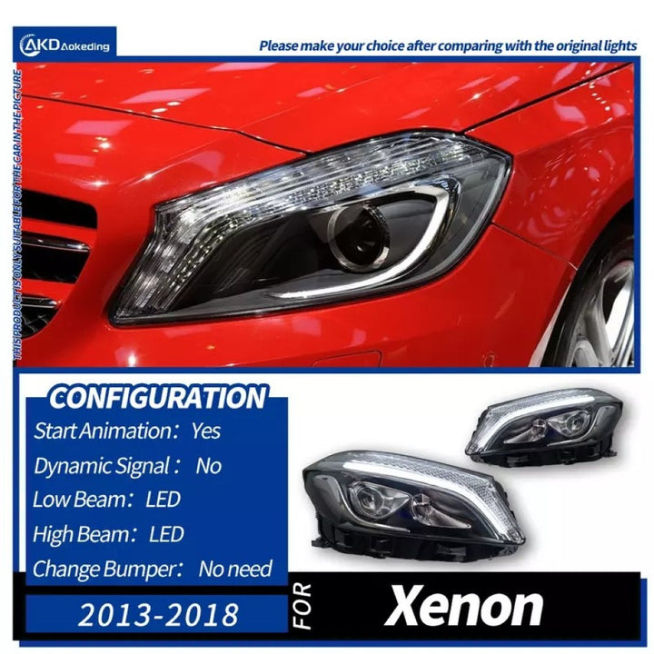 Car Craft Compatible With Mercedes Benz A Class W176 2013-2018 Car Front Upgraded Head Light Lamp Xenon Headlight Retrofit Upgrade Modified Led Drl Hid Laser Style