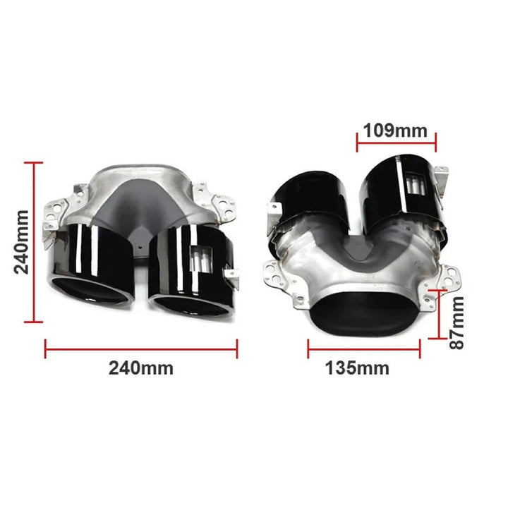 Car Craft Compatible With Mercedes Benz A Class W177 2018-2024 Rear Bumper Upgrade Convert To Amg Amg45 Exhaust Tip Pipe Dual Black W177-014