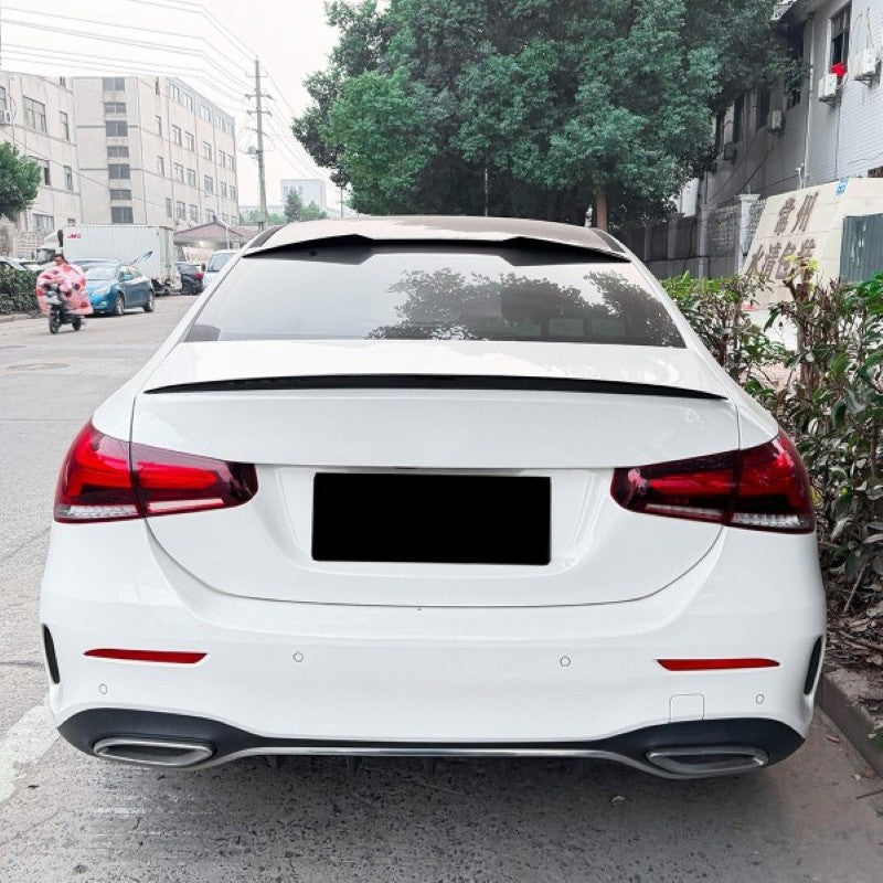 Car Craft Compatible With Mercedes Benz A Class W177 Sedan 2019-2024 Rear Trunk Wing Boot Roof Lip Spoiler Zst-1485 Cf Carbon Fiber Look - CAR CRAFT INDIA