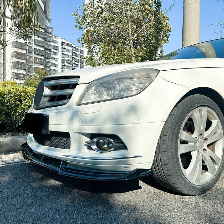 Car Craft Compatible With Mercedes Benz C Class W204 2007-2010 Standard Front Bumper Lip Splitter Skirts Zst-1104 Cf Carbon Fiber Look - CAR CRAFT INDIA