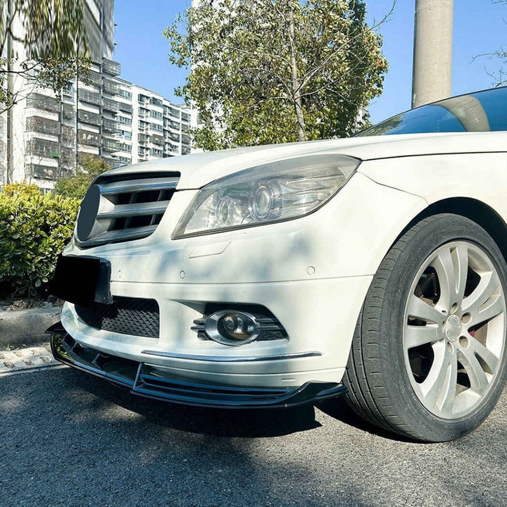 Car Craft Compatible With Mercedes Benz C Class W204 2007-2010 Standard Front Bumper Lip Splitter Skirts Zst-1104 Gb Glossy Black - CAR CRAFT INDIA