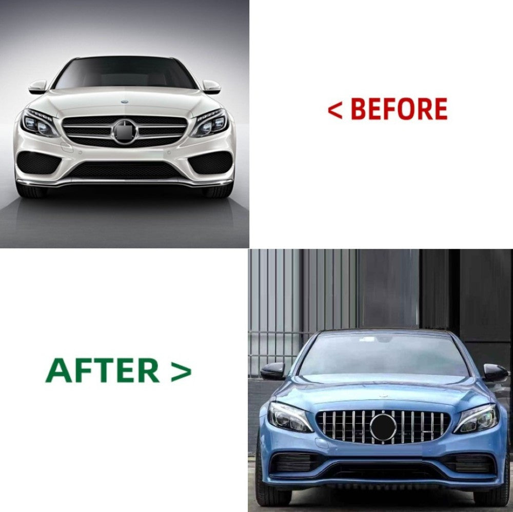 Car Craft Compatible With Mercedes Benz C Class W205 C205 Coupe 2015-2021 Front Bumper Upgrade Convert To Amg C63 Bumper Bodykit Gc W205/c205-013