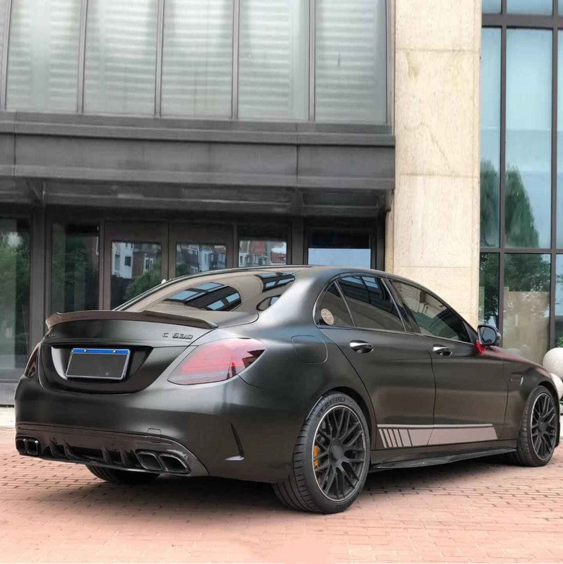 Car Craft Compatible With Mercedes Benz C Class W205 2015-2021 Amg Rear Bumper Upgrade Convert To Amg Amg C43 After Rear Lip Diffuser Classic Style Gc W205-029