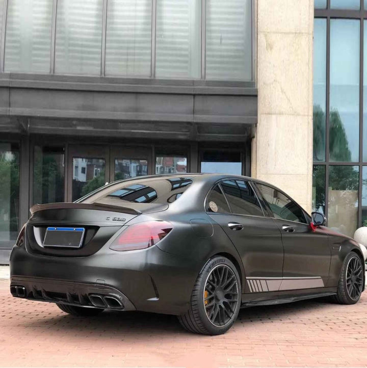 Car Craft Compatible With Mercedes Benz C Class W205 2015-2021 Amg Rear Bumper Upgrade Convert To Amg Amg C43 After Rear Lip Diffuser Classic Style Gc W205-029