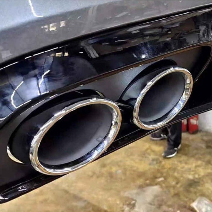 Car Craft Compatible With Mercedes Benz C Class W206 C206 2020-2026 Amg Rear Bumper Exhaust Pipe Tip C43 C63 Silver