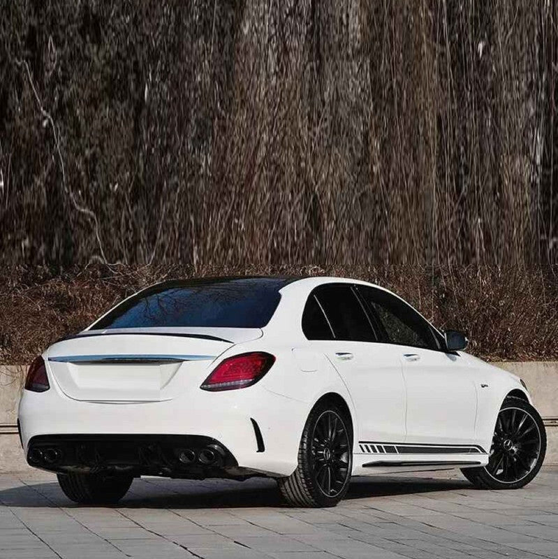 Car Craft Compatible With Mercedes Benz C Class W205 Lci 2019-2021 Amg Rear Bumper Upgrade Convert To Amg Amg C63 After Rear Lip Diffuser Gc W205-023