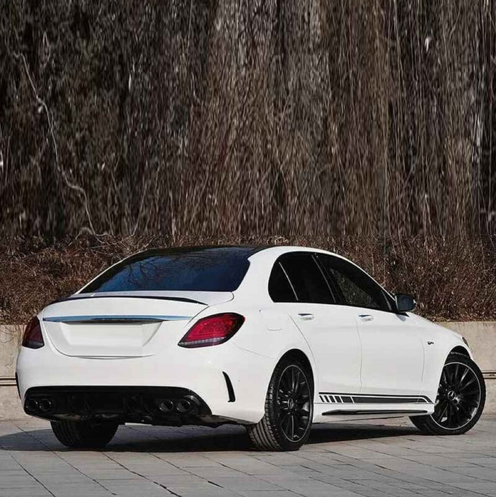 Car Craft Compatible With Mercedes Benz C Class W205 Lci 2019-2021 Amg Rear Bumper Upgrade Convert To Amg Amg C63 After Rear Lip Diffuser Gc W205-023