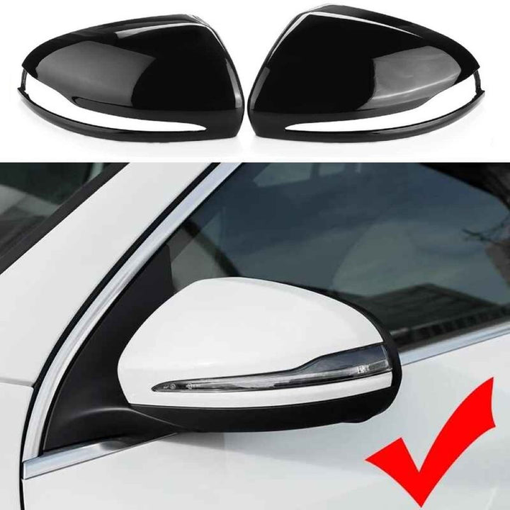 Car Craft Compatible With Mercedes C E S G Glc Class W205 14-21 W213 W238 16-21 W463 18-25 W222 14-25 C253 W253 18-24 Rear View Case Wing Cap Shell Housing Mirror Covers Replacement Style Glossy Black