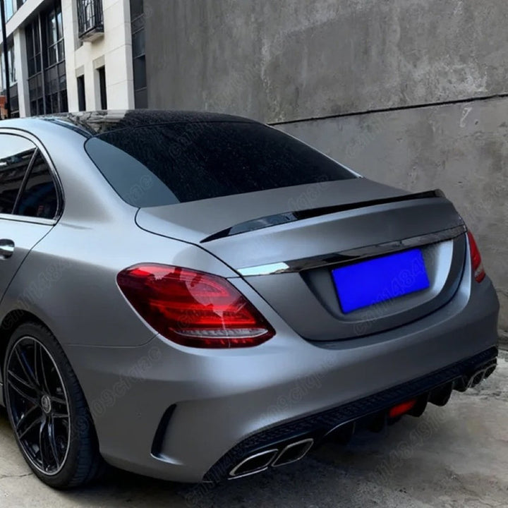 Car Craft Compatible With Mercedes Benz C Class W205 2014-2021 Rear Trunk Wing Boot Lip Wing Spoiler C63s Glossy Black Benz-040
