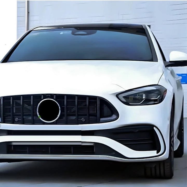 Car Craft Compatible With Mercedes Benz C Class W206 2021-2025 Amg Front Bumper Show Grill Brabus Bbs Style Carbon Fiber Look Black - CAR CRAFT INDIA