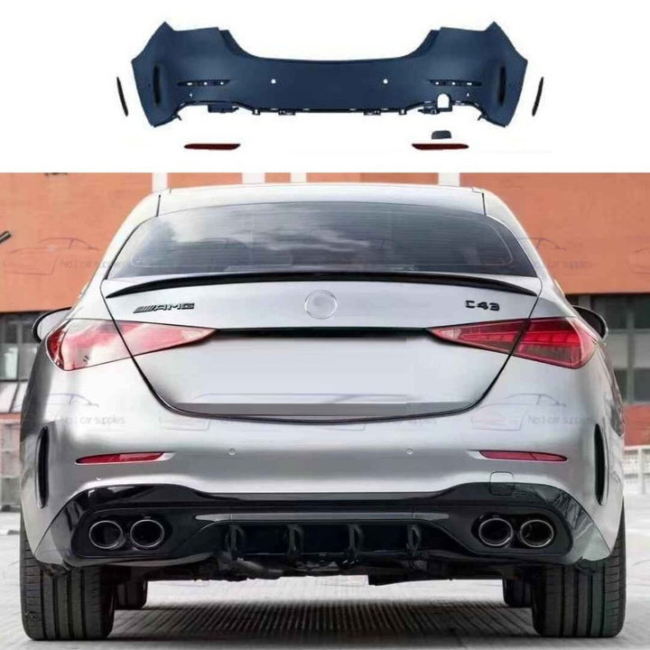 Car Craft Compatible With Mercedes Benz C Class W206 2022-2025 Front Rear Bumper Side Skirt Diffuser Exhaust Tip Upgrade Convert To Amg Amg C63 Bumper Bodykit W206-010