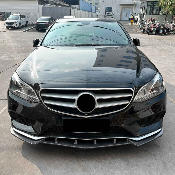 Car Craft Compatible With Mercedes Benz E Class W212 2012-2015 C207 Amg Front Bumper Lip Splitter Skirts Zst-1098 Cf Carbon Fiber Look - CAR CRAFT INDIA