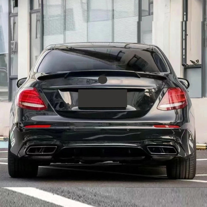 Car Craft Compatible With Mercedes Benz E Class W213 2016-2020 Upgrade Facelift Convert To Amg E63 Amg63 Bodykit Rear Bumper After Lip Diffuser Skirt Black Gc W213-018