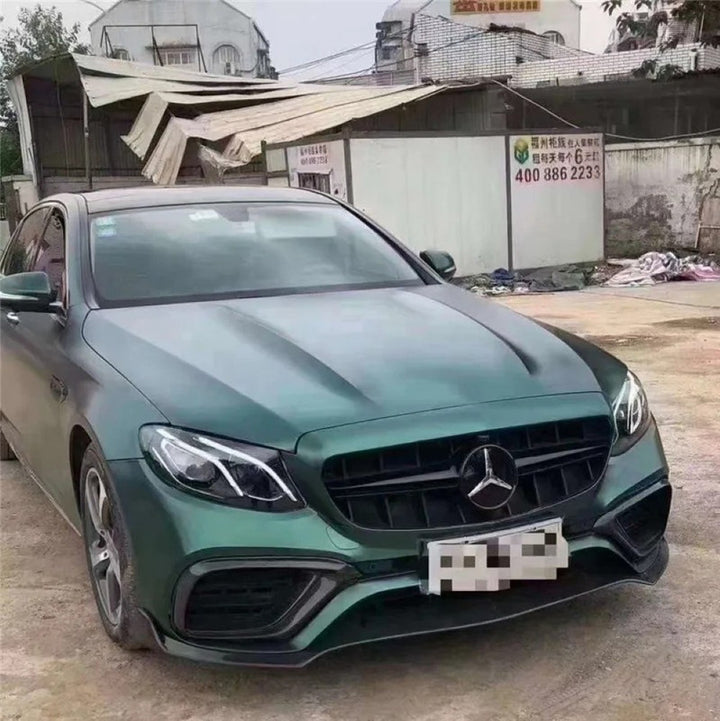 Car Craft Compatible With Mercedes Benz E Class W213 2016-2020 Upgrade Facelift Convert To Amg E63 Amg63 Bodykit Front Bumper Lip Skirt Trim Brabus Bbs Gc W213-007 008 Glossy Black