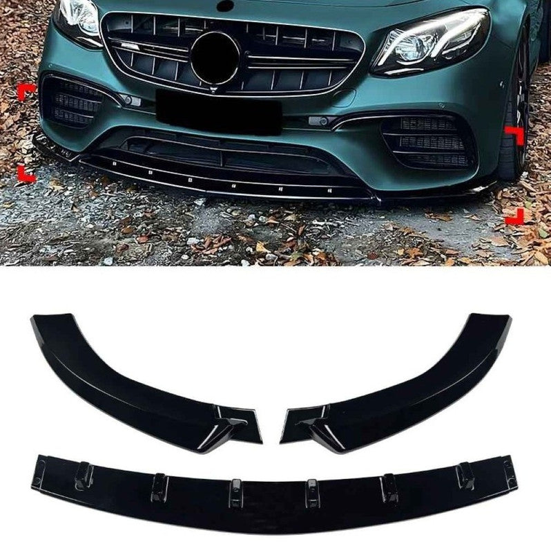 Car Craft Compatible With Mercedes Benz E Class W213 2016-2020 E63 Amg Front Bumper Lip Splitter Skirts Zst-1136 Cf Carbon Fiber Look