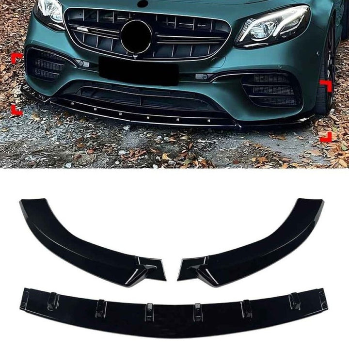 Car Craft Compatible With Mercedes Benz E Class W213 2016-2020 E63 Amg Front Bumper Lip Splitter Skirts Zst-1136 Cf Carbon Fiber Look