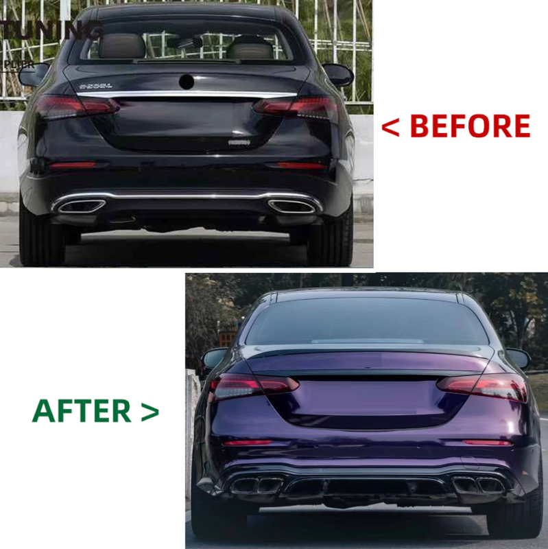 Car Craft Compatible With Mercedes Benz E Class W213 Lci 2021-2023 Upgrade Facelift Convert To Amg Amge63 E63 Bodykit Rear Bumper Trim Skirt Gc W213-036
