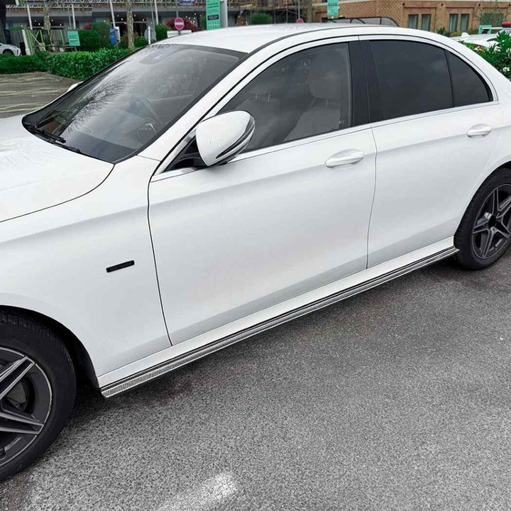 Car Craft Compatible With Mercedes Benz E Class W213 2016-2024 Amg Side Skirt Extension Splitter Running Board Trim Cover Zst-1053 Gb Glossy Black - CAR CRAFT INDIA