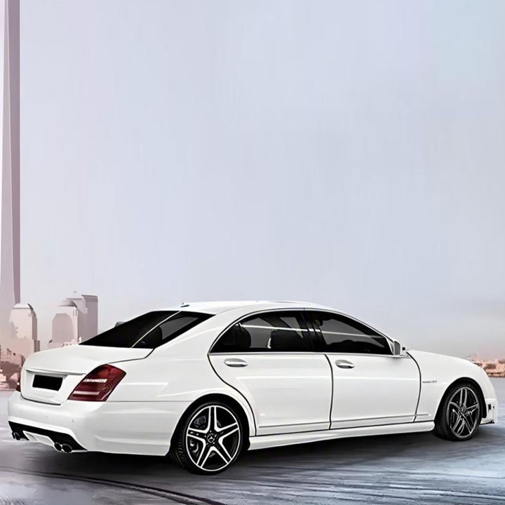 Car Craft Compatible With Mercedes Benz S Class W221 2006-2014 Amg S63 S65 S450 Rear Bumper Lip Diffuser Skirt With Exhaust Tip Pipe B007