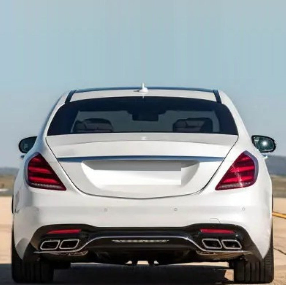 Car Craft Compatible With Mercedes Benz S Class W222 Lci 2018-2020 Upgrade Convert To S Class S63amg Amg63 S63 S65 Amg Rear Bumper Bodykit Skirt Splitter Trim Gc W222-009