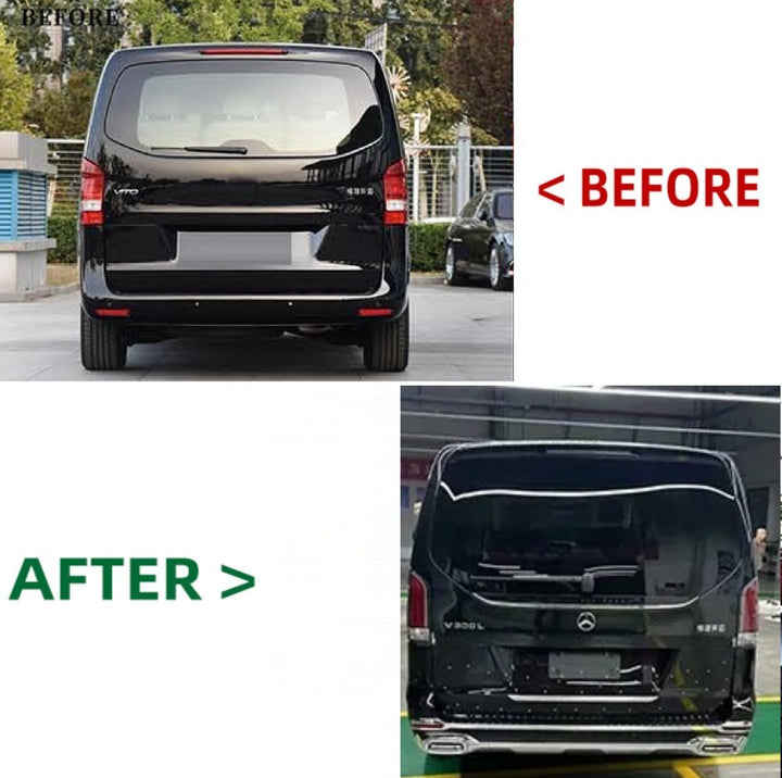 Car Craft Compatible With Mercedes Benz V Class Vito W446 W447 W448 2014-2024 Upgrade Facelift Convert To Maybach Style Bodykit Front Rear Bumper Hood Grill Fog Exhaust Pipe Tips B2 - CAR CRAFT INDIA