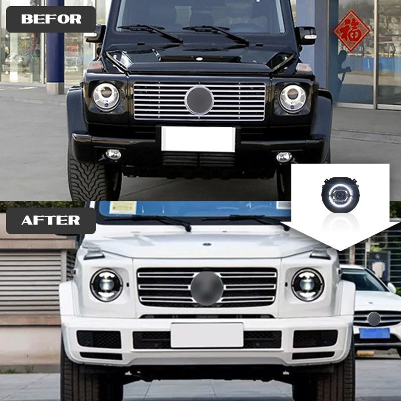 Car Craft Compatible With Mercedes Benz G Class G Wagon G63 G55 W463 2007-2018 Car Front Upgraded Head Light Lamp Xenon Headlight Retrofit Upgrade Modified Led Drl Hid Light Shy - CAR CRAFT INDIA