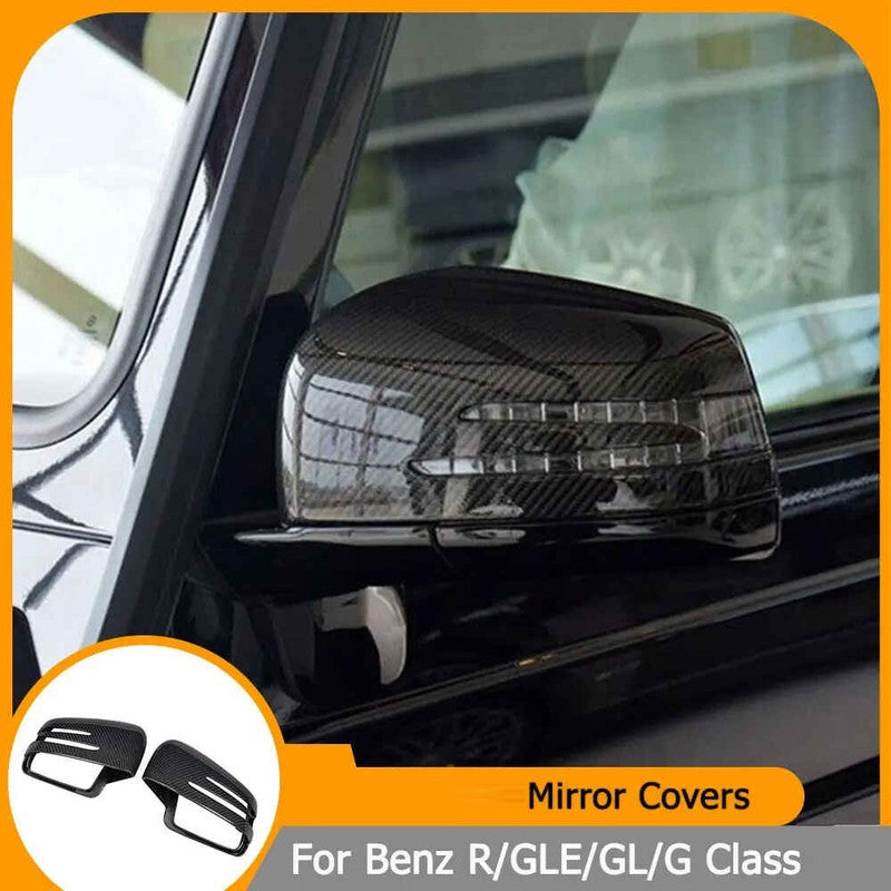 Car Craft Compatible With Mercedes Ml Gl Gle Gls W166 X166 2009-2018 G Class W463 2007-2018 G500 R Class W251 06-16 Rear View Case Wing Cap Shell Housing Mirror Covers Replacement Style Carbon Fiber Look