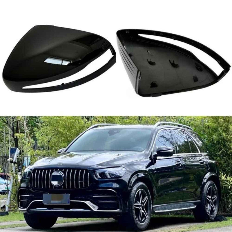 Car Craft Compatible With Mercedes Gle Gls W167 X167 2019-2025 W464 G Wagon G55 G63 2019-2025 Rear View Case Wing Cap Shell Housing Mirror Covers Replacement Style Glossy Black