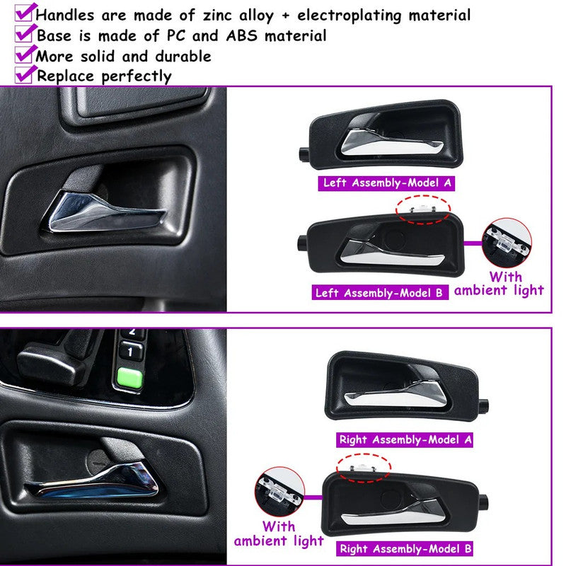 Car Craft Compatible With Mercedes Benz C Class W202 1993-2000 G Class W463 2004-2018 Ml W163 1997-2005 Slk R170 1996-2003 Car Front Rear Left Right Chrome Door Pull Handle Left 2027660124 CC-9687