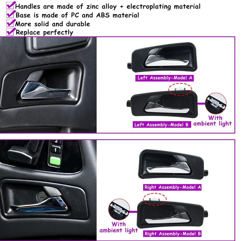 Car Craft Compatible With Mercedes Benz C Class W202 1993-2000 G Class W463 2004-2018 Ml W163 1997-2005 Slk R170 1996-2003 Car Front Rear Left Right Chrome Door Pull Handle Right 2027660224 CC-9688