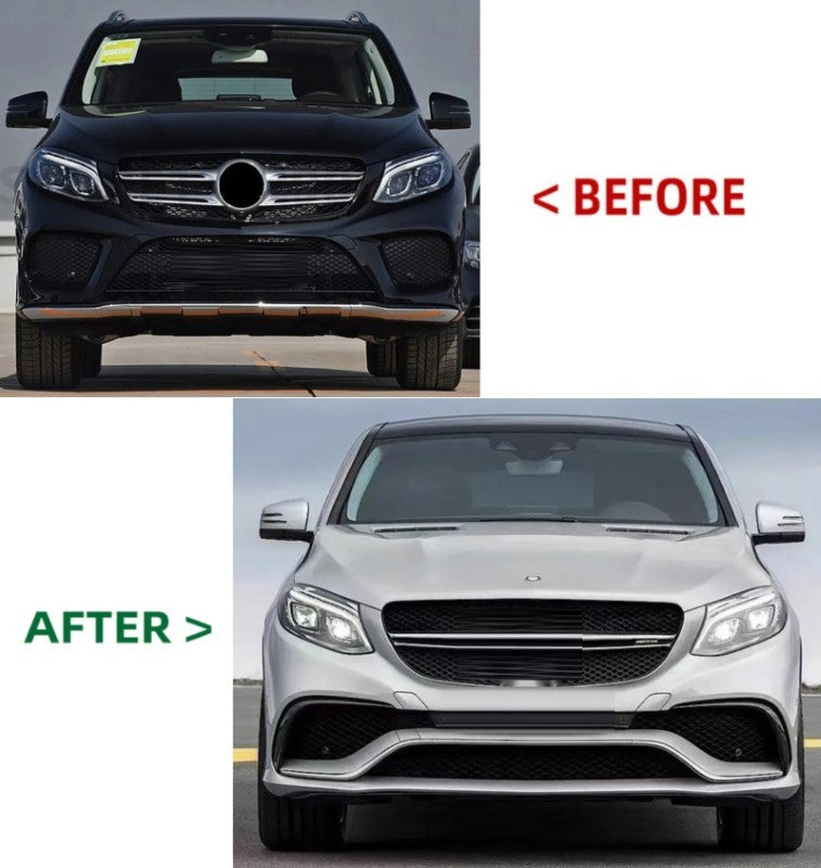 Car Craft Compatible With Mercedes Benz Gle Coupe W166 X166 X292 2015-2019 Upgrade Conversion Bodykit To Gle63 Coupe Amg Bumper Diffuser After Rear Lip Exhaust Tip Pipe Wheel Arch - CAR CRAFT INDIA