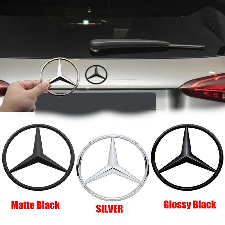 Car Craft Compatible With Mercedes A B C E S Class Ml Gl Gle Gls Cla Gla Glc Slk Grill Letter Logo Badge Emblem Sticker Rear Trunk Logo 90mm Glosssy Black