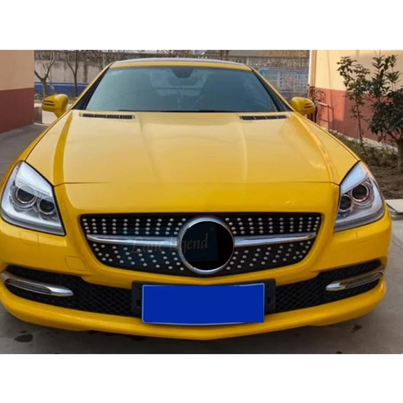 Car Craft Compatible With Mercedes Benz Slc Slk Class R172 W172 2011-2015 Front Amg Bumper Show Grill Diamond Black CC-9677