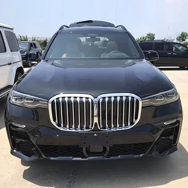 Car Craft Compatible With Bmw X7 G07 2019-2022 Front Rear Bumper Upgrade Convert To M Sport M Performance Black Samurai Bodykit Body Kit Bumper Side Skirt Rear After Lip Diffuser Spoiler Aero Black Samurai Gc G07 006