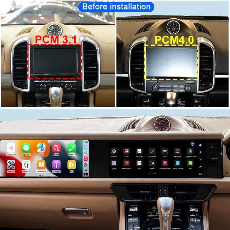 Car Craft Compatible With Porsche Cayenne 2010-2017 Dual Screen Android 14 Multimedia Video Player Gps Navigation 4g Wifi 360 Infotainment Touchscreen Dvd Player Wireless Carplay Android Auto 12.3" - CAR CRAFT INDIA