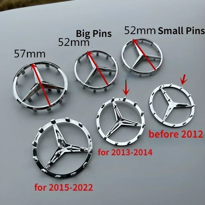 Car Craft Compatible With Mercedes A B C E S Class Ml Gl Gle Gls Cla Gla Glc Slk Grill Letter Logo Badge Emblem Sticker Steering Wheel 52mm Big Pins