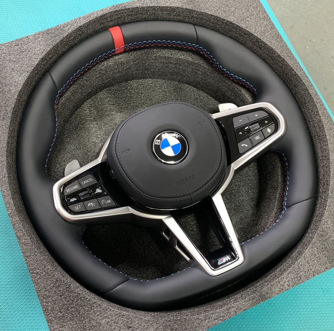Car Craft Compatible With Bmw 3 Series E90 E91 E92 E93 5 Series E60 6 Series E63 X1 E84 E53 X5 X6 E70 E71 E81 E82 E87 E88 2006-2014 E Chasis Series Car Upgraded Custom Sports M3 M4 M5 Full Steering Wheel G60 Style Leather