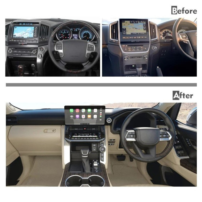 Car Craft Compatible With Toyota Land Cruiser Lc200 2008-2020 Upgrade Facelift Convert To Lc300 2021+ Interior Bodykit Kit Steering Dashboard Door Panel Steering Console Center Armrest Box Rhd Beige F305