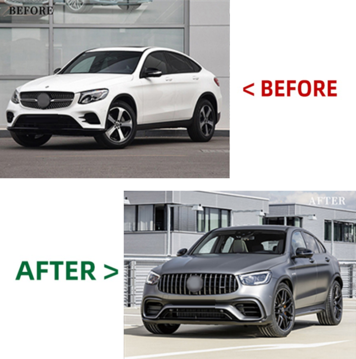 Car Craft Compatible With Mercedes Benz Glc Coupe W253 X253 C253 2016-2019 Upgrade Facelift Convert To 2025 Glc63 Coupe Amg Conversion Bodykit Bumper Headlight CC-9797