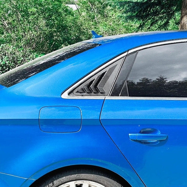 Car Craft Compatible With Audi A3 8v 2014-2020 Car Rear Window Louvers Sticker Rear Triangle Window Shade Spoiler Trim Accessories Zst-842 Gb Glooy Black